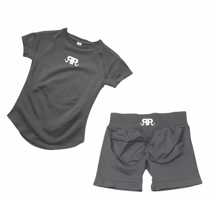 Women’s Short Sleeve Crop Top & Shorts