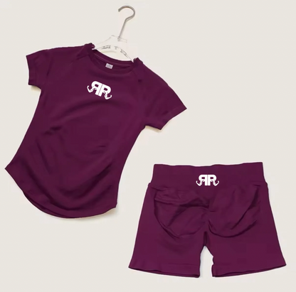 Women’s Short Sleeve Crop Top & Shorts