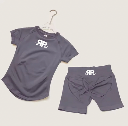Women’s Short Sleeve Crop Top & Shorts