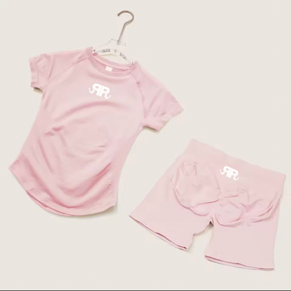 Women’s Short Sleeve Crop Top & Shorts