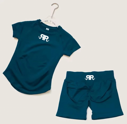 Women’s Short Sleeve Crop Top & Shorts