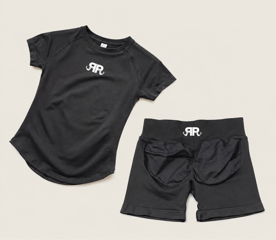 Women’s Short Sleeve Crop Top & Shorts